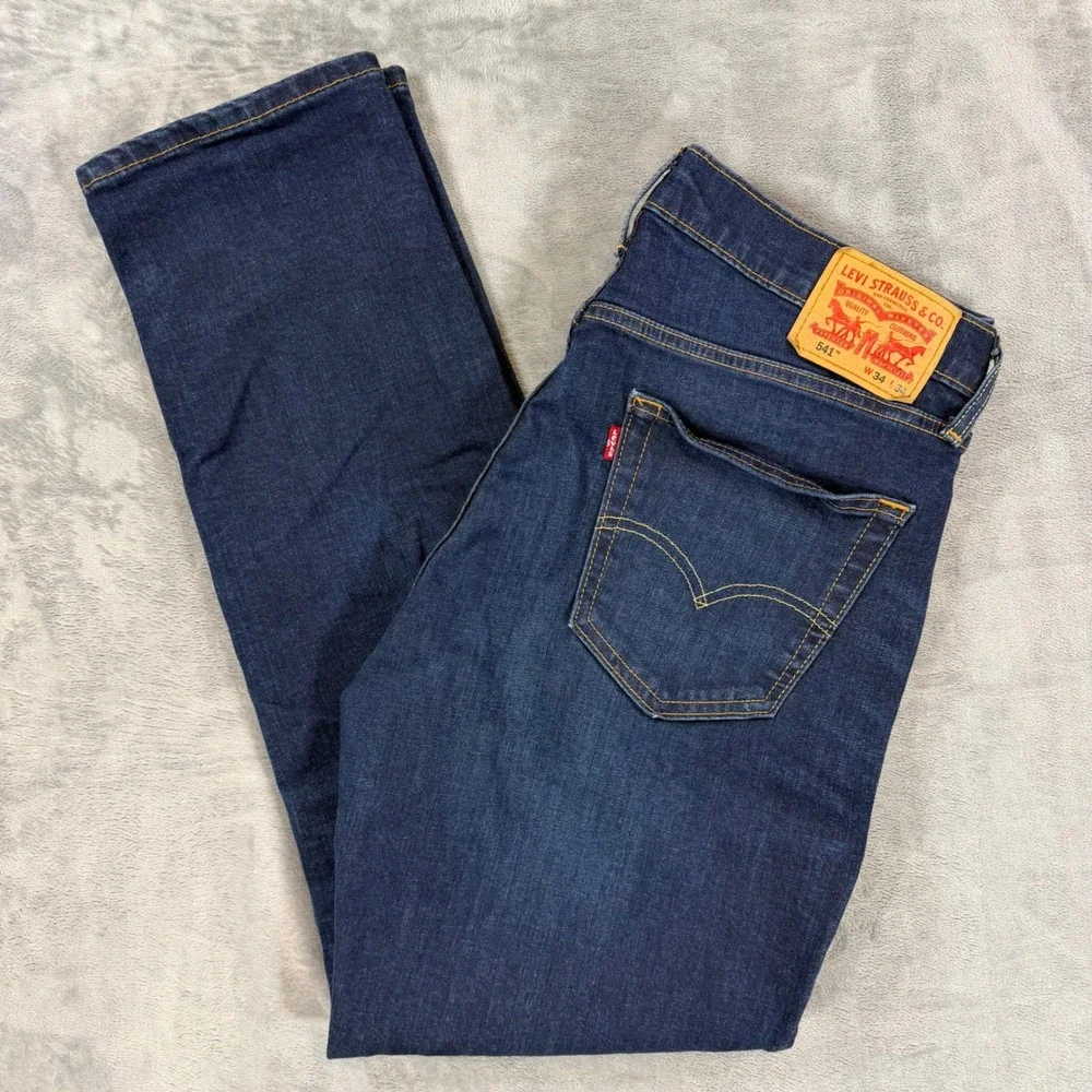 Levi's 541 Athletic Taper Jeans Men's Size 34x34 Blue Dark Wash Denim